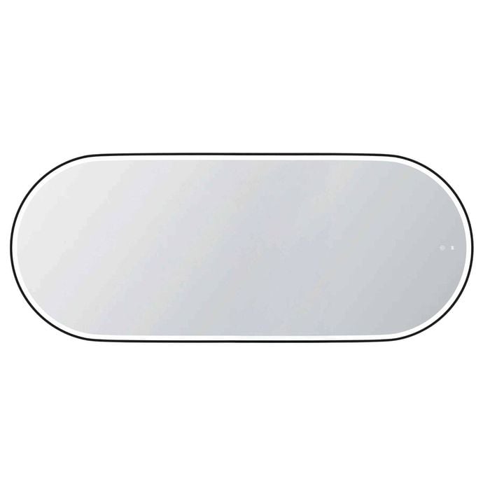Attica 1800 x 750mm Matte Black Metal Framed Nobu Oval LED Mirror