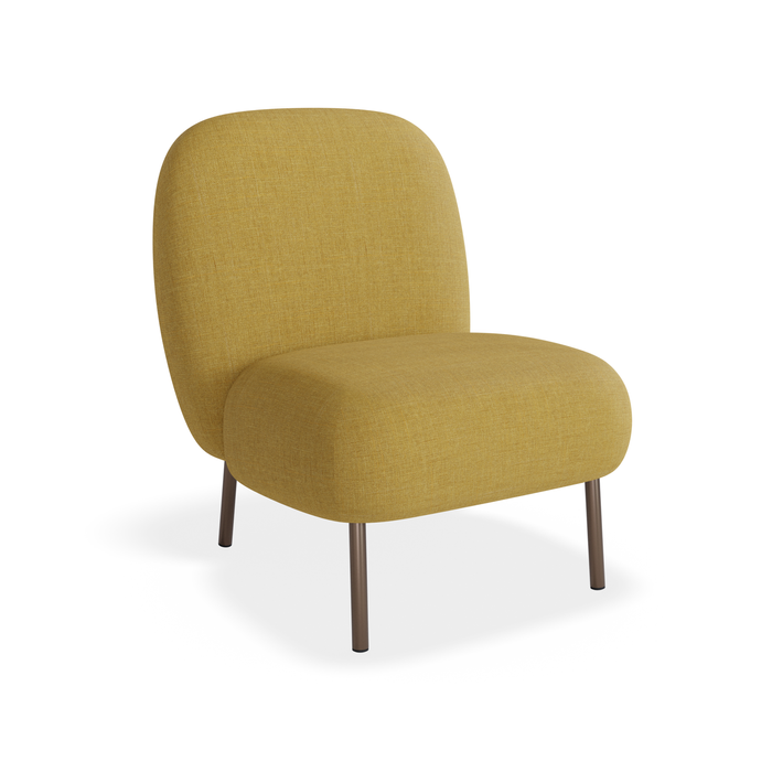Moulon Chaise Lounge Chair - Tuscan Yellow - Brushed Matt Bronze Legs