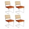 Levede 4pcs Replica Cesca Velvet Cantilever Dining Chairs - Brown