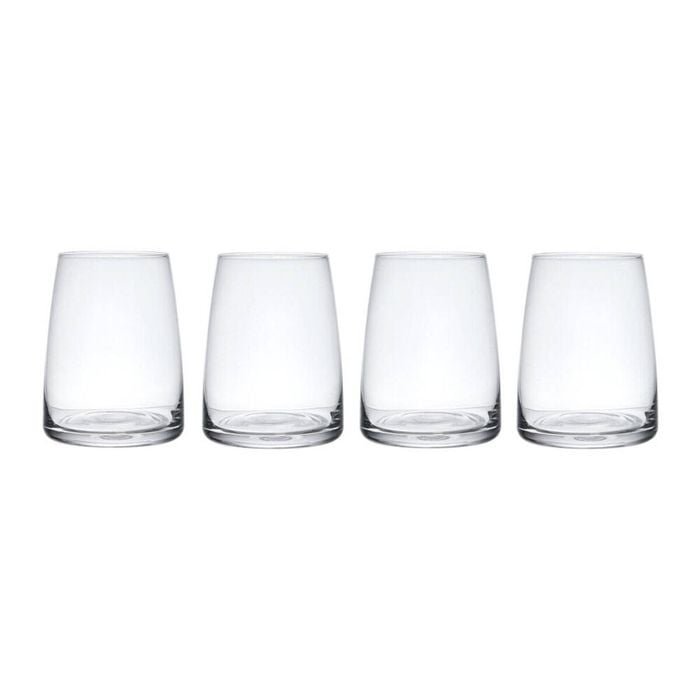 4pc Mikasa Palermo Stemless Wine Glass Drink Set 350ml