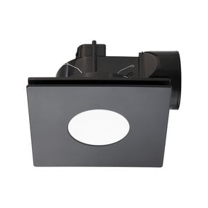Mercator 290mm Black DIY Plug-In Square Exhaust Fan with Tri-Colour LED Light