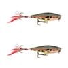 2x Rapala 5cm Skitter Pop Topwater Popper Fishing Lures - Frog