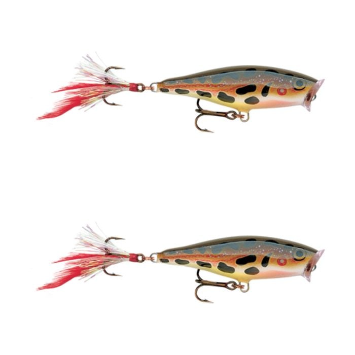 2x Rapala 5cm Skitter Pop Topwater Popper Fishing Lures - Frog