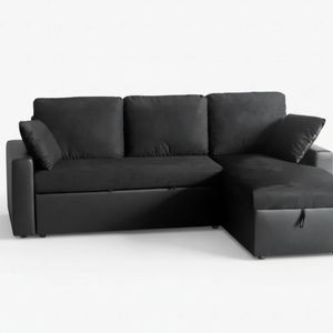 Salem Pull Out Sofa Bed with Storage - Black
