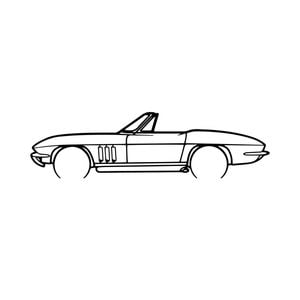 Ignite Laser Chevrolet 1966 C3 Corvette Silhouette Metal Wall Art Rustic Metal 23.6inch/60cm
