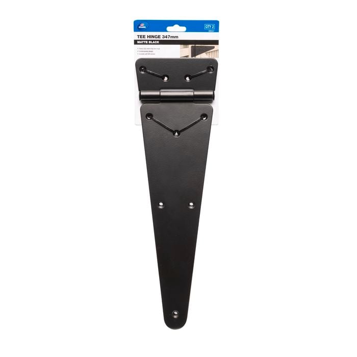 Zenith 347mm Matte Black Tee Gate Hinge - 2 Pack