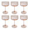 6PK Urban Tillie Coupe Champagne Cocktail Drinking Glass 365ml 16cm Peach