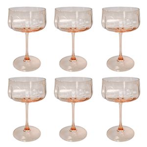 6PK Urban Tillie Coupe Champagne Cocktail Drinking Glass 365ml 16cm Peach
