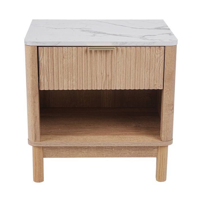 Bedside Table with 2 Tiers Storage Space