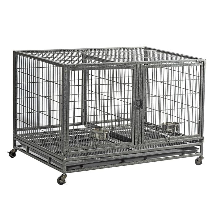 Collapsible Dog Crate Transporter Travel Cage with Divider Dog Crate