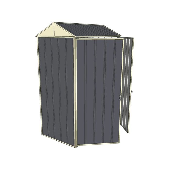 Build-a-Shed 0.8 x 1.5 x 2.1m Gable Double Hinged Doors Shed - Grey