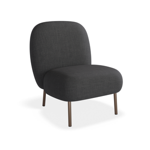 Moulon Chaise Lounge Chair - Storm Grey - Brushed Matt Bronze Legs