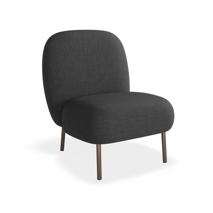Moulon Chaise Lounge Chair - Storm Grey - Brushed Matt Bronze Legs
