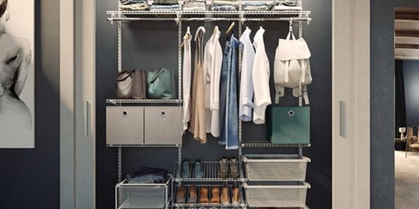 Shelf inside wardrobe closet.
