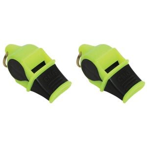 2PK Fox 40 Summit Sonik Blast CMG Whistle w/ Breakaway Lanyard Neon/Black
