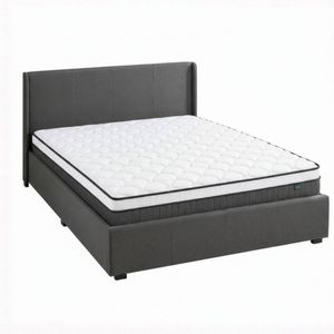 Zinus Queen Maddon Gas Lift Storage Bed Frame & Pocket Spring Mattress Set, Support iCoil Eurotop