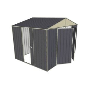 Build-a-Shed 3.0 x 2.3 x 2.3m Double Hinge and Single Sliding Door Shed - Grey