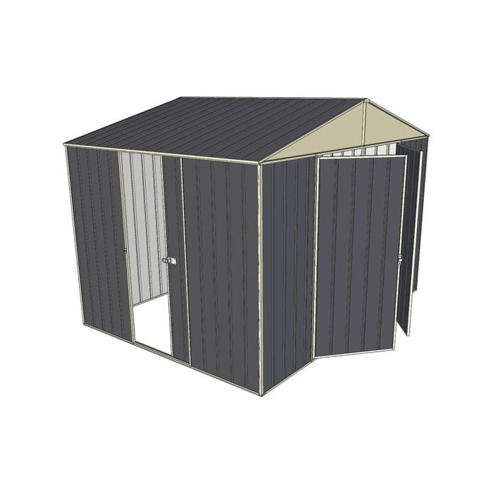 Build-a-Shed 3.0 x 2.3 x 2.3m Double Hinge and Single Sliding Door Shed - Grey