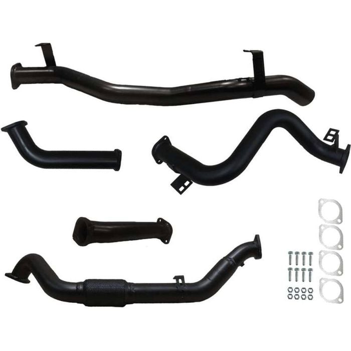 Ignite Exhausts Turbo Back For Toyota Landcruiser 79 Series V8 S/cab 3" No Cat With Straight Pipe Black Aluminised Steel