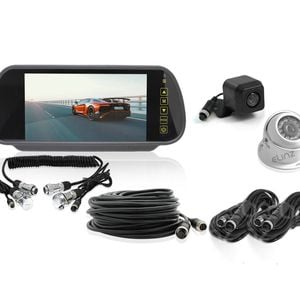 Elinz 7" Rearview Monitor Caravan 2 Reversing Camera 4PIN System Kit CCD Trailer cable - 7.0" | Wired Transmission | 4PIN System