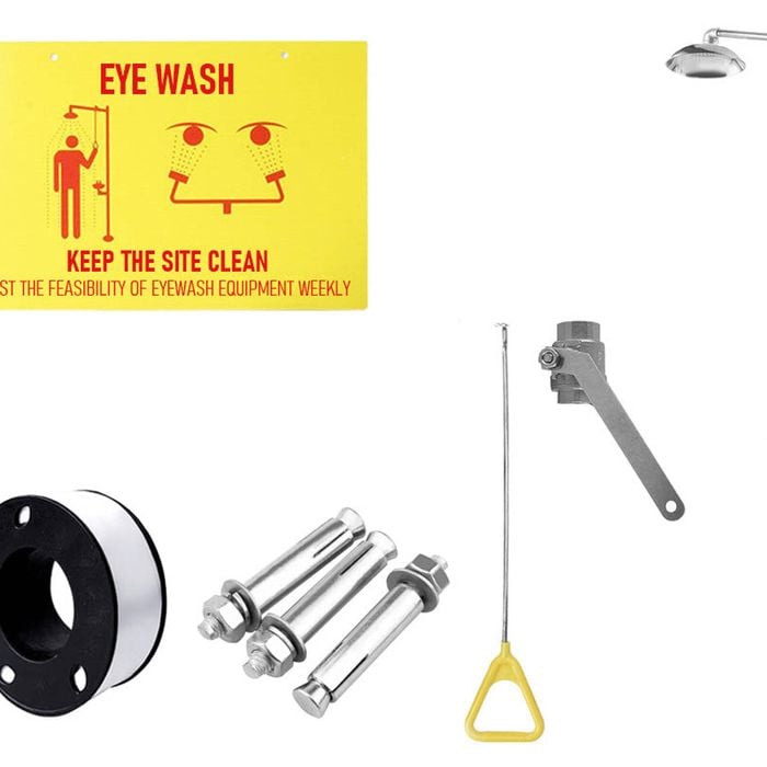 Eye Wash Station Emergency Shower Combination 12 Lpm Flow with Pedal Stainless Steel