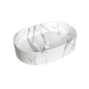 Attica 500 x 330mm Gloss Carrara Cove Oval Basin