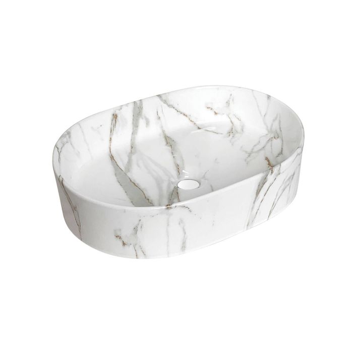 Attica 500 x 330mm Gloss Carrara Cove Oval Basin
