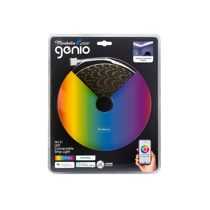Mirabella 10m Connectable RGB And Cool White Genio Smart Wi-Fi LED Strip Light