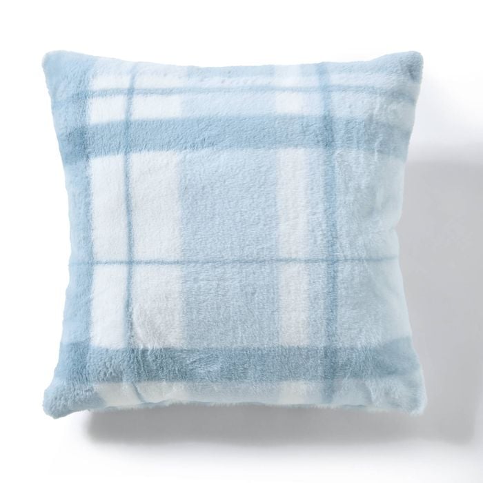 Dreamaker Wynter Reversible Faux Fur Cushion Blue 50x50cm