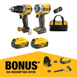 DeWALT 18V XR 5.0Ah 2 Piece Li-ion Brushless Combo Kit DCZ294P2-XE
