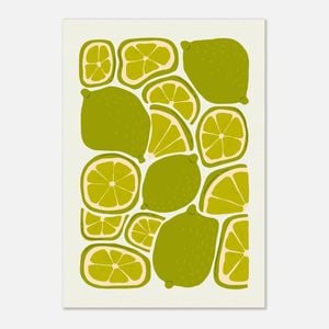 Galrie Vibrant Lime Print from Abstract Fruit Collection for Kitchen Wall Decor, Poster Only, A0 84 x 119cm (33 X 47inch)