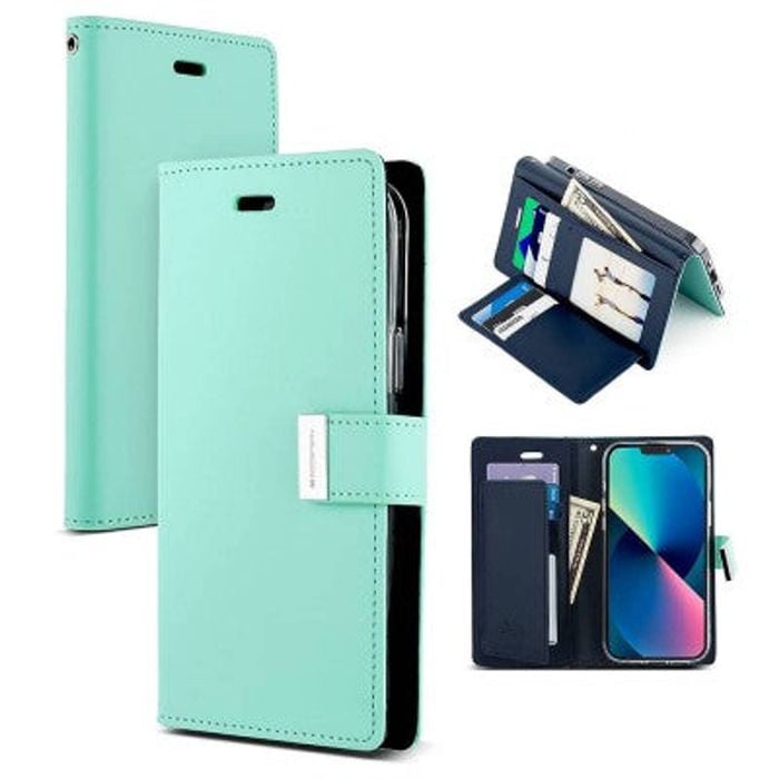 Goospery Rich Diary case for iPhone 14 Plus - Mint