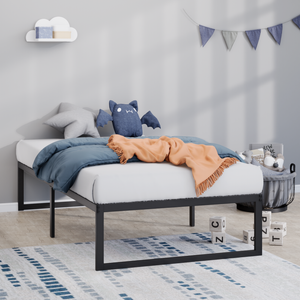 Zinus 35cm King Single Quick Lock Bed Frame Metal Mattress Base Support - Black