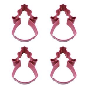 4x R&m Princess Cookie Cutter Polyresin Coated Steel Bake Mould 12.05cm Fuchsia