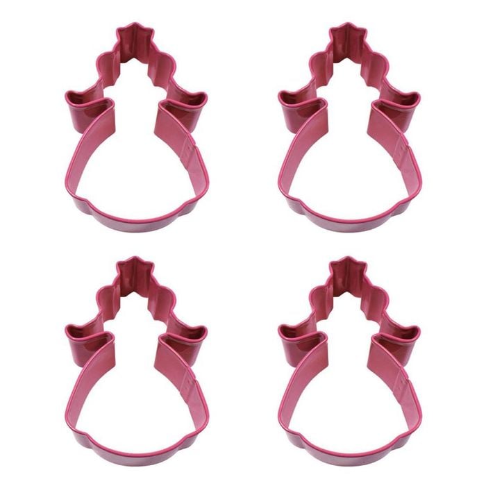 4x R&m Princess Cookie Cutter Polyresin Coated Steel Bake Mould 12.05cm Fuchsia
