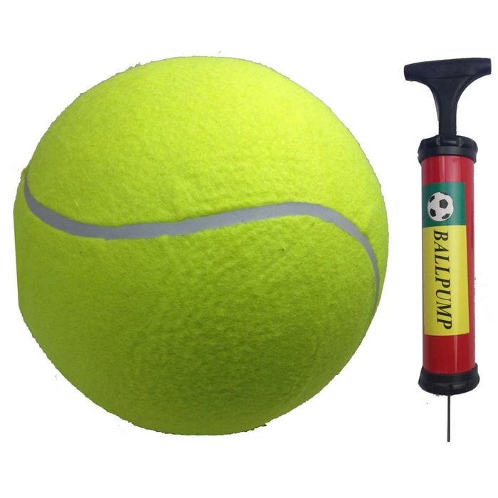 10" Giant Tennis Ball With Ball Pump Air Inflator For Autographs Signatures