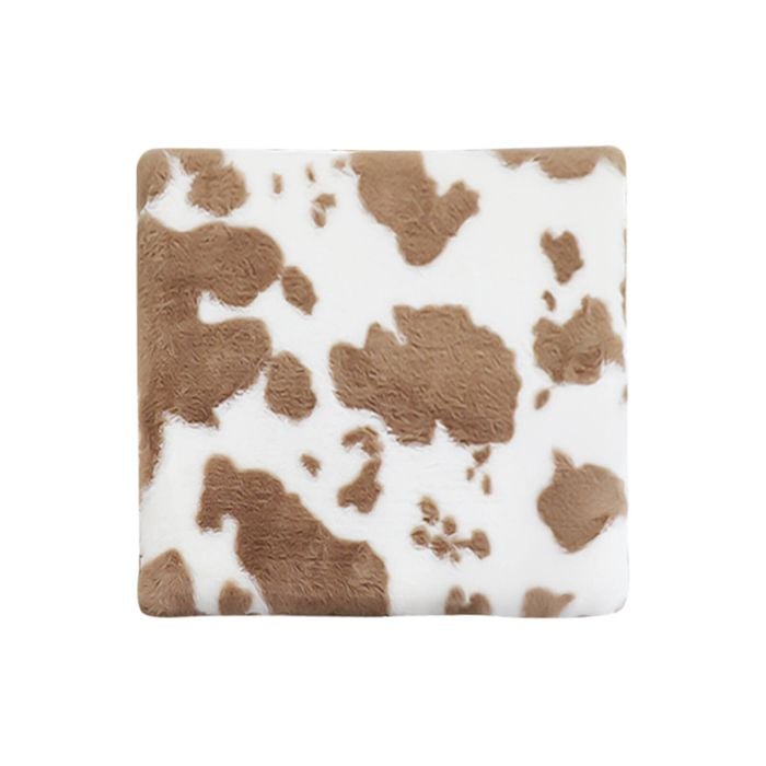 SOGA Brown Cow Print Square Cushion Soft Leaning Plush Backrest Throw Seat Pillow