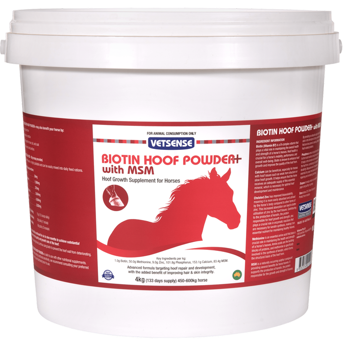 Vetsense Biotin Hoof Powder Plus with MSM Horse Supplement 4kg