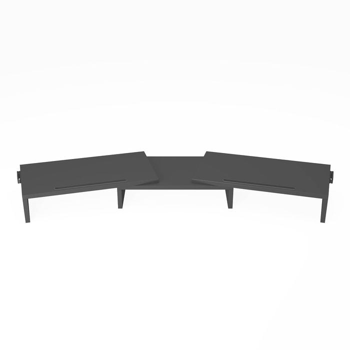 Ufurniture Dual Monitor Stand Riser Wood Adjustable Black