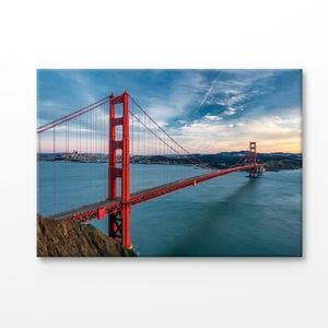 Golden Gate Bridge in USA Aerial View Print 100% Australian Made 90x60cm (Stretched Canvas)