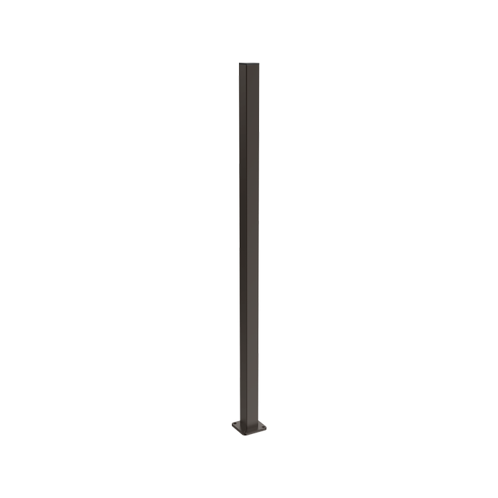 ProtectorAl 50 x 50 x 1900mm Black Aluminium Pool And Garden Flanged Fence Post With Cap