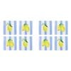 2x 4pc Porto Limone Lemon W/ White & Blue Stripe Coasters 10cm