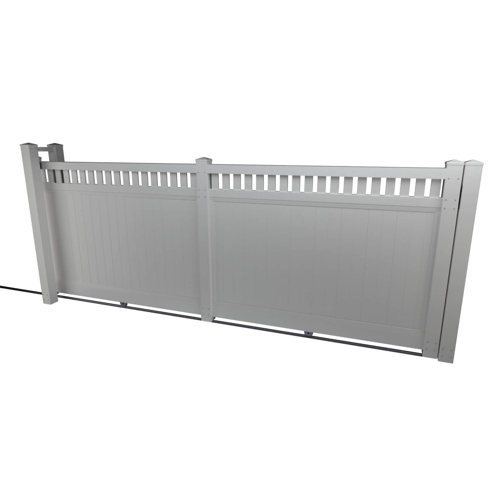 Think Fencing 4800 x 1800mm White PVC Mystique With Lattice Sliding Gate product image