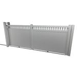 Think Fencing 4800 x 1800mm White PVC Mystique With Lattice Sliding Gate