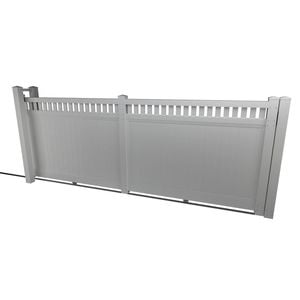 Think Fencing 4800 x 1800mm White PVC Mystique With Lattice Sliding Gate