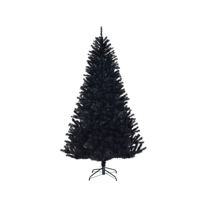 Costway 2.25M Black Artificial Christmas Tree Xmas Pine Tree w/1258 Branch Tips