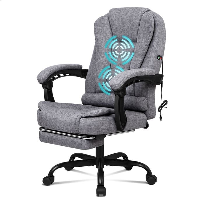 ALFORDSON Massage Office Chair Fabric Grey