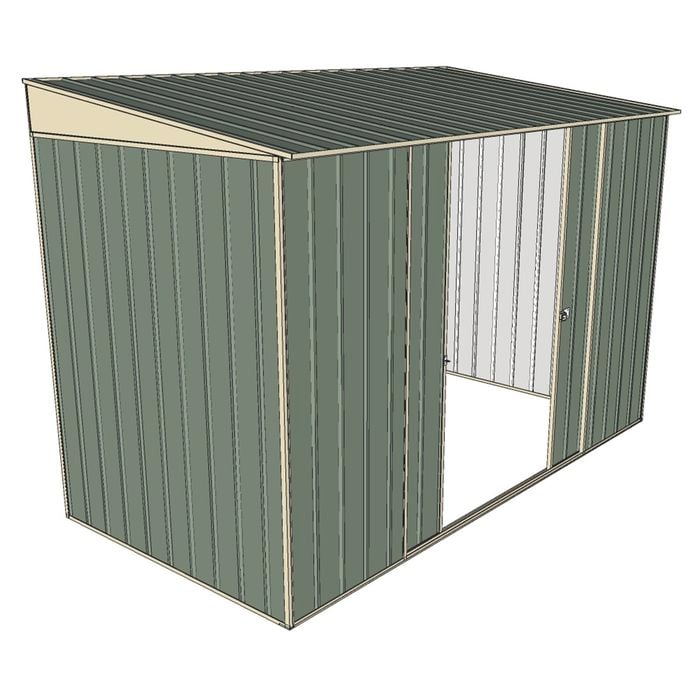 Build-a-Shed 3.0 x 1.5 x 2.0m Double Sliding Door Skillion Shed - Green