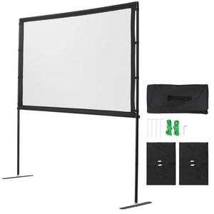 VEVOR Projector Screen with Stand 160°Wide Angle 16:9 4K HD Carry Bag