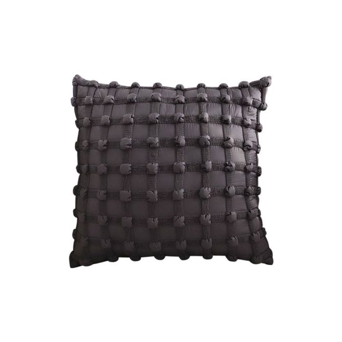 SOGA Black Puff Rivet Square Throw Pillow 45cm